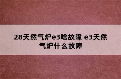 28天然气炉e3啥故障 e3天然气炉什么故障